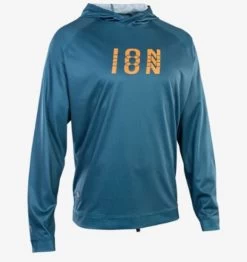2022 Ion Wetshirt Hood Long Sleeve -Surfing Gear Shop wetshirt hood petrol front 01499.1655926259